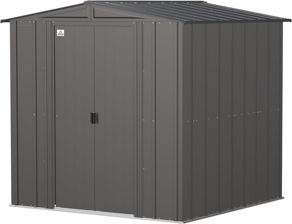 Arrow Sheds 6' x 6' Outdoor Steel Storage Shed, Grey