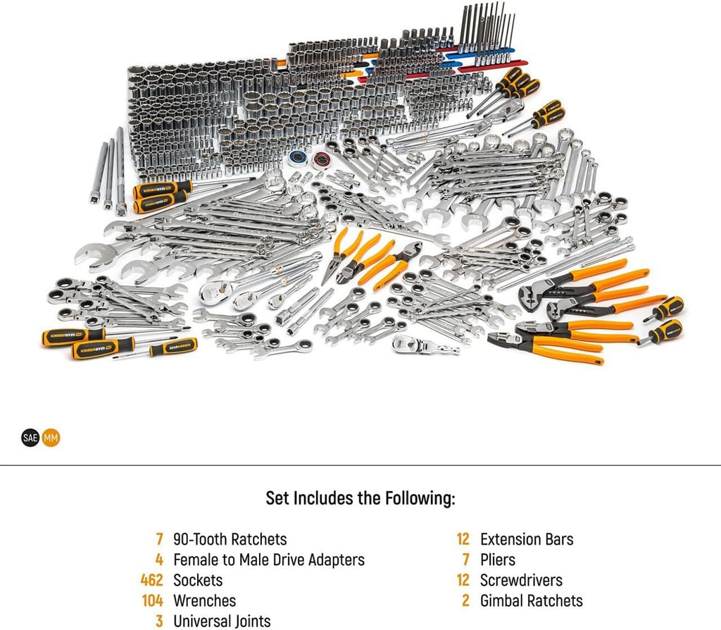 GEARWRENCH 614 Piece Master Mechanics Hand Tool Set with Premium Modular foam Trays and Mobile Work Station | MEGAMODMRO