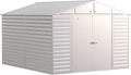 Arrow Select 10' x 12' Outdoor Lockable Steel Storage Shed Building, Flute Grey