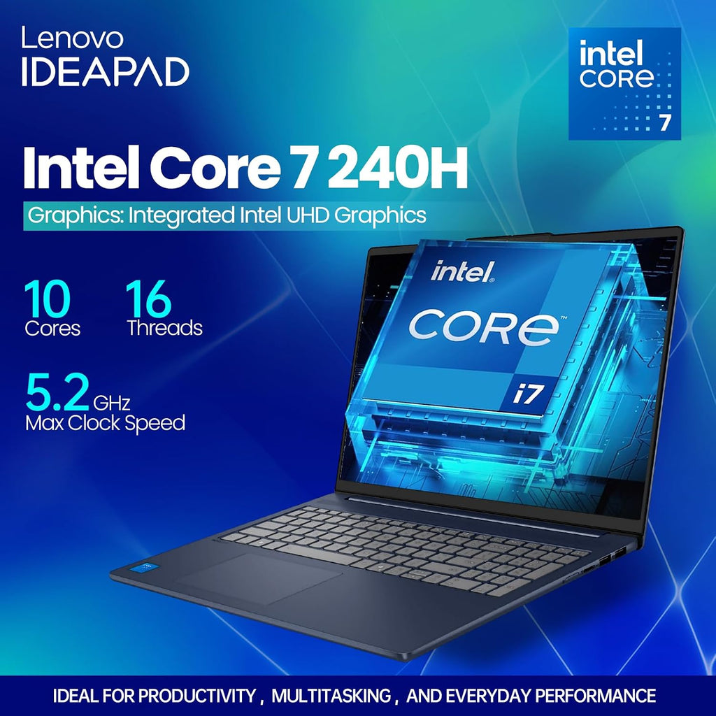 Lenovo IdeaPad Slim 5i Laptop Business 2026, 16' FHD+ Touchscreen, Intel Core 7 240H(Beat Ultra 7 255U), Facial Login IR Cam, Backlit KB, Win 11 Pro, Copilot, Al Voice Recorder (32GB DDR5 | 2TB SSD)