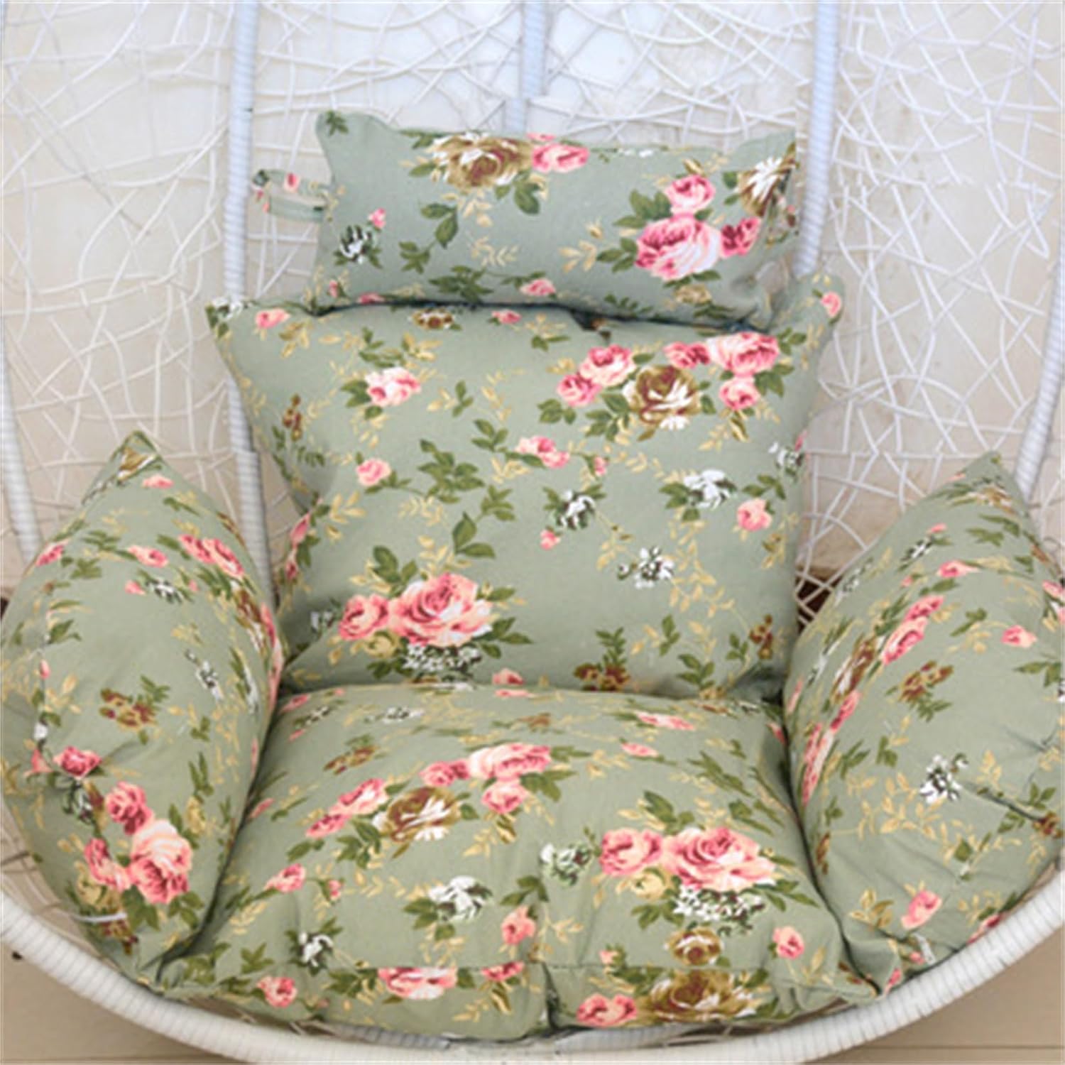 Egg Chair Cushion, Soft and Comfortable Hanging Basket Chair Cushion, Outdoor Recreation Egg Swing Chair Cushion(Azalea Green)