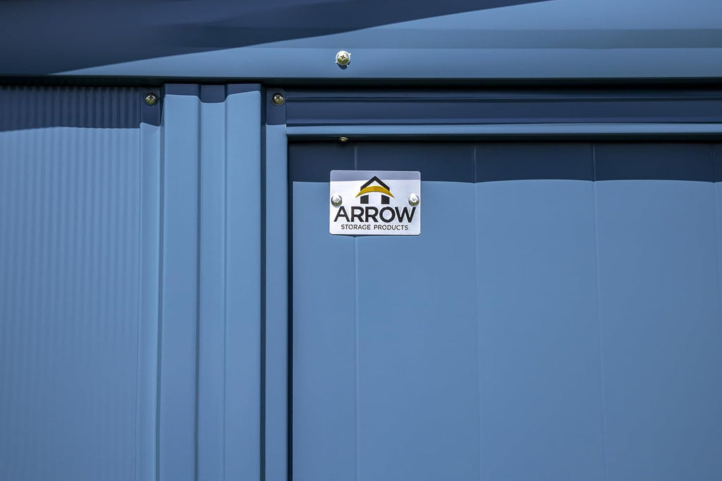 Arrow Classic Steel Storage Shed, 10x14, Blue Grey