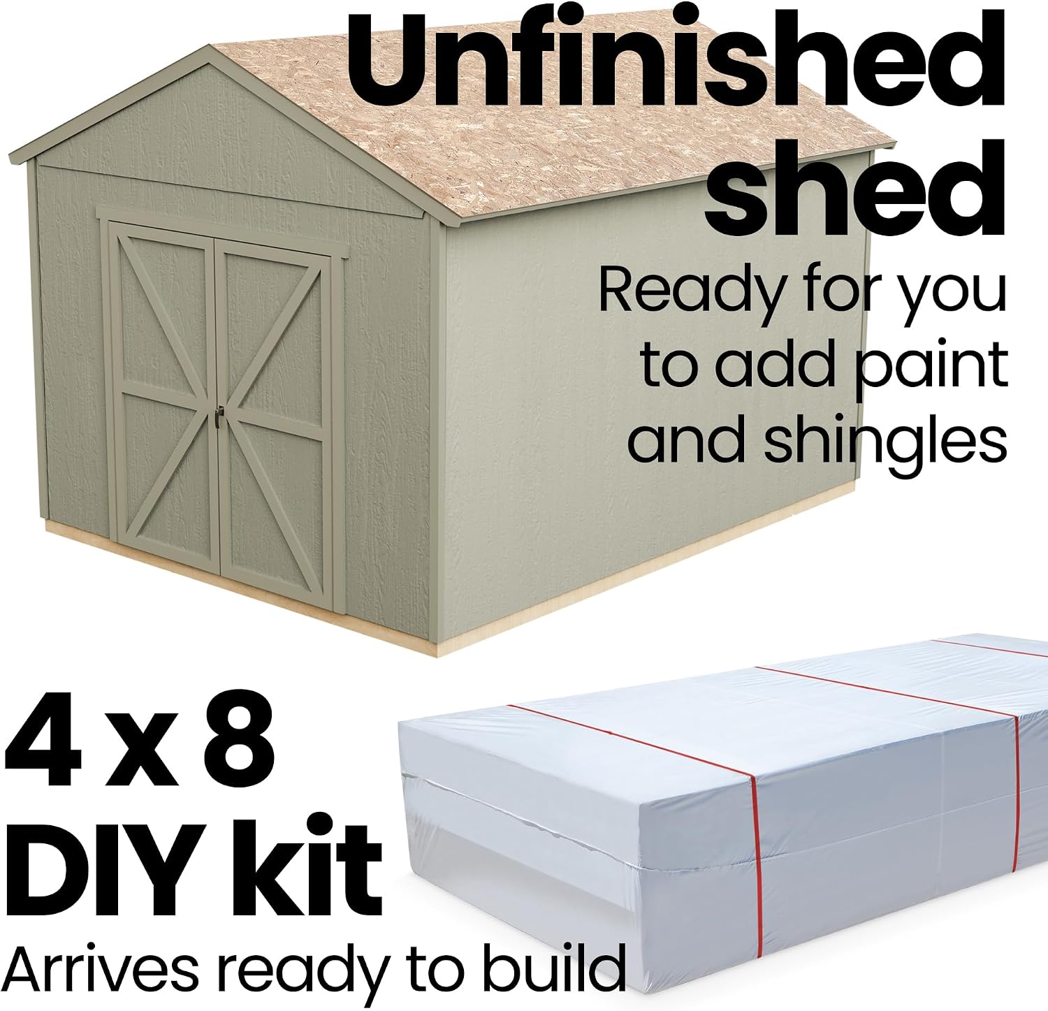 Handy Home Products Astoria 12x24 Do-It-Yourself Wooden Storage Shed- Does not Include Floor kit, Paint, or Roofing Shingles
