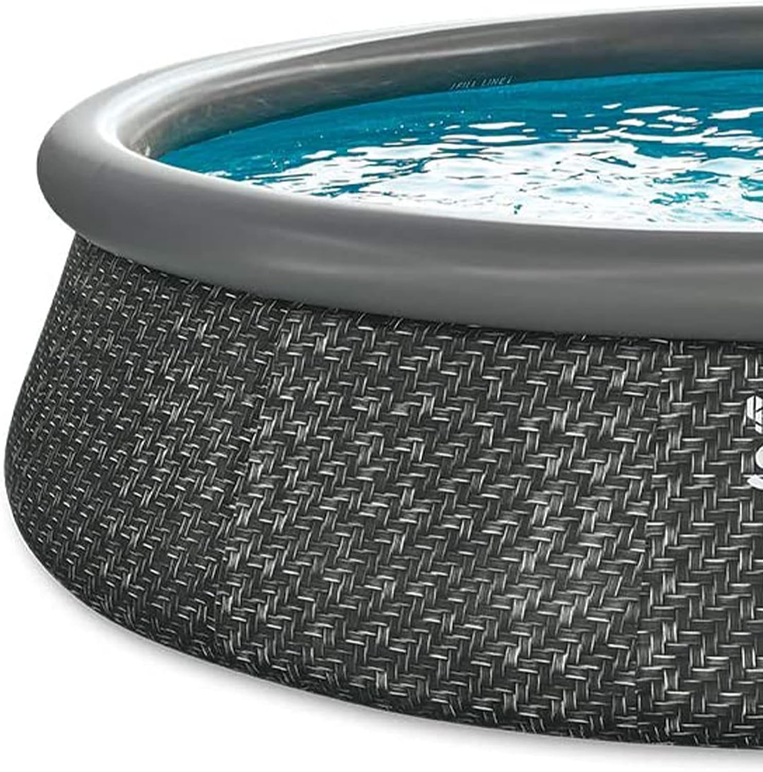 Summer Waves 14' x 36' Quick Set Inflatable Ring Above Ground Outdoor Swimming Pool with RX600 GFCI Filter Pump and Ladder, Dark Wicker