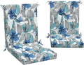 DYTXIII Outdoor High Back Chair Cushions Set of 2, 44x20 in Water Repellent Patio Seat Cushions with Elastic Sponge, All Weather Cushions for Rocking, Dining, Patio Furniture - Clemens Noir Blue