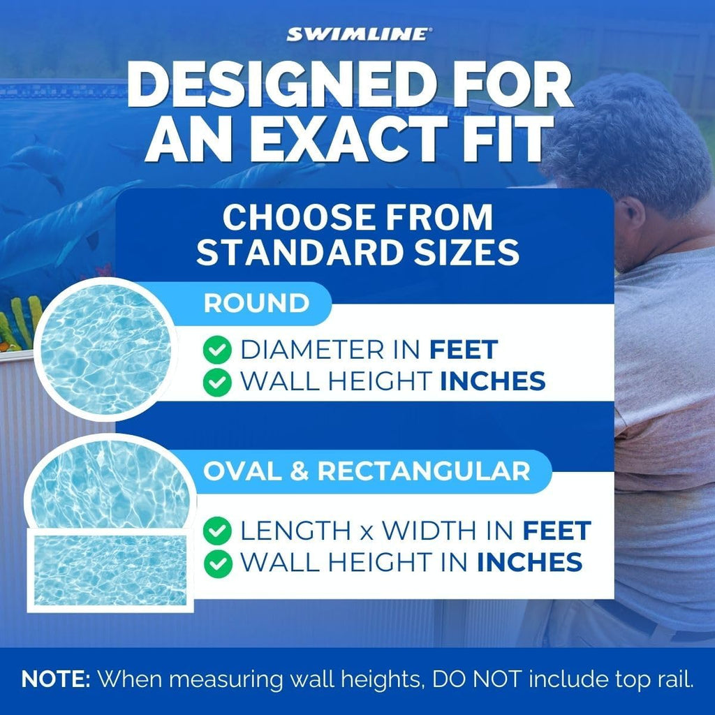 Swimline Overlap Pool Liner for Above Ground Pools, Bedrock, 10 x 15 (Oval), 48/52 Inch Wall, 25 Gauge