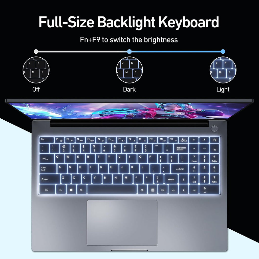 2026 Latest 16'' Laptop Windows 11 Pro, 16GB RAM 1TB SSD, Intel Quad-Core Processor(3.60GHz), 1080p FHD Display, Backlit Keyboard, Fingerprint, WiFi5, Webcam, USB3.2 Gen1, Type-C, HDMI, Metal, Gray