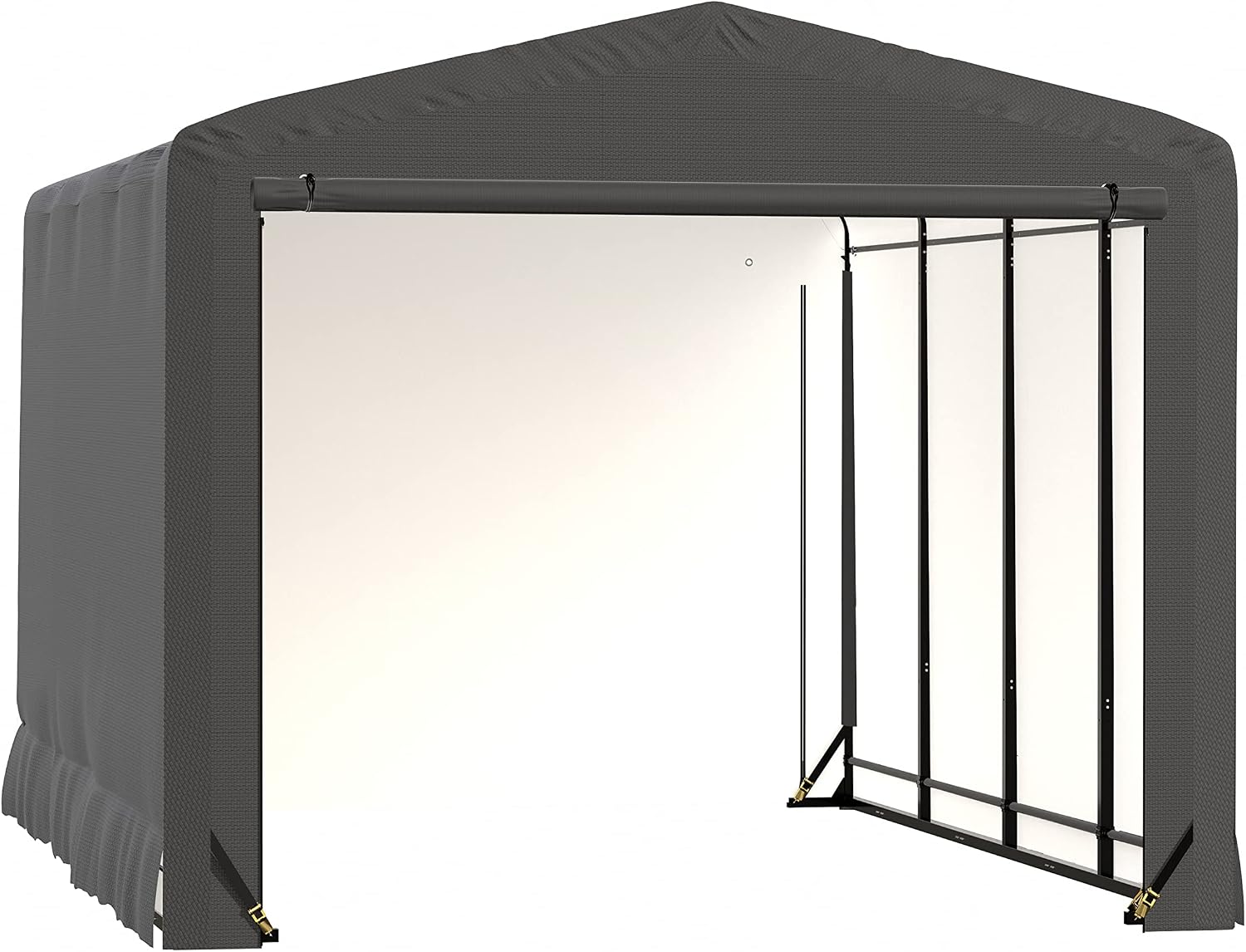 ShelterLogic ShelterTube Garage & Storage Shelter, 12' x 18' x 10' Heavy-Duty Steel Frame Wind and Snow-Load Rated Enclosure, Gray