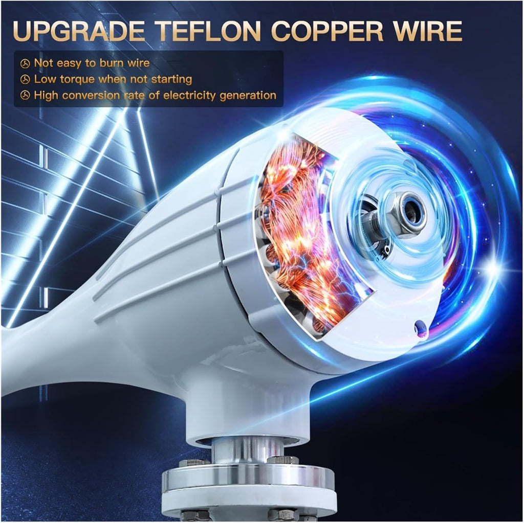 Wind Turbine Generator 3000w Horizontal 12V 24V Free Energy Magnetic Strong Power Inverter Output for Home Low Starting Speed for Home(Off Grid System 1,24V_1000W)