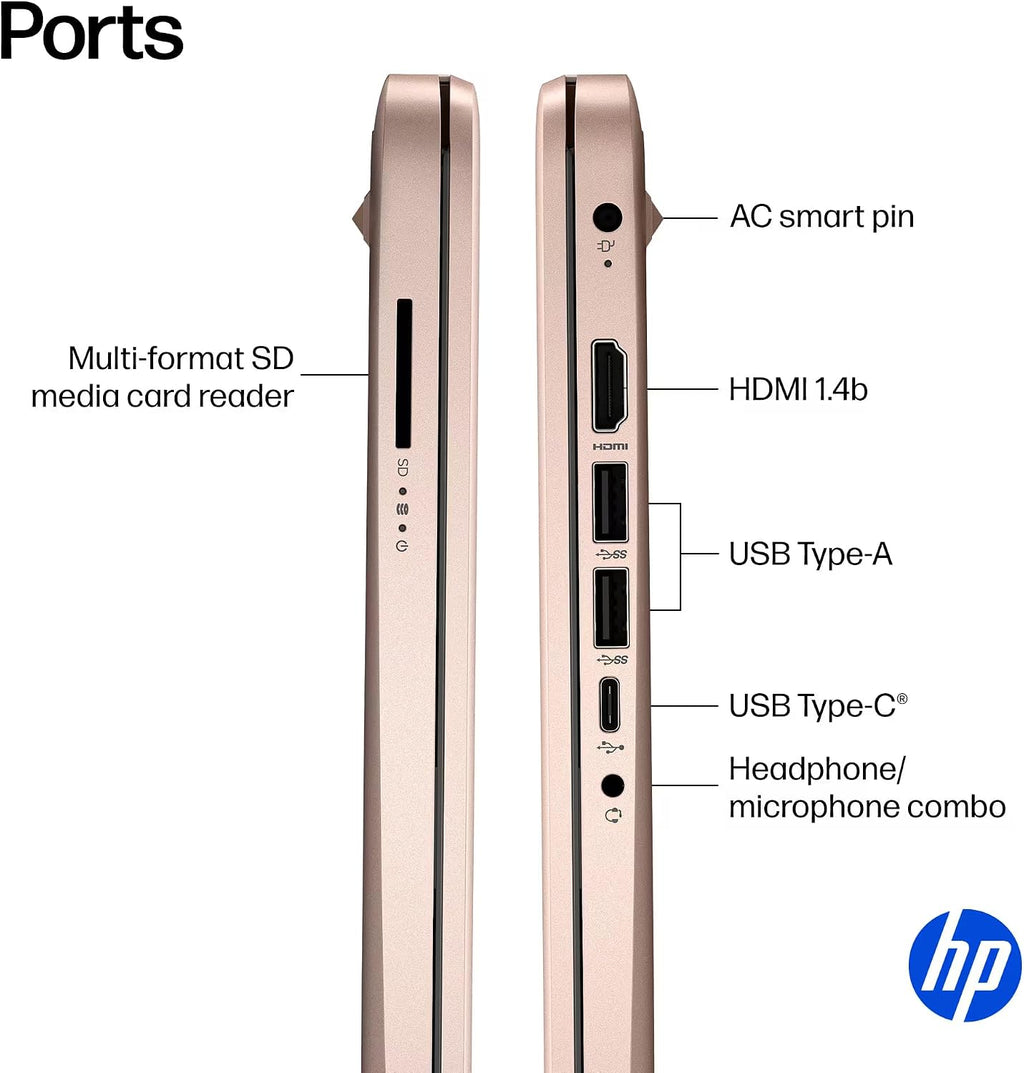HP 14' Rose Gold Laptop for Student Business 2026, Intel CPU, Light & Slim, Fast, Office 365 Included, 16GB RAM,64GB eMMC, 4K Graphics, w/Accessories, Windows 11S
