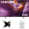 Samsung QN55S85FAFXZA 55 Inch OLED HDR 4K Smart TV with a Walts TV Medium Full Motion Mount for 32'-65' TVs and Amber Protection 3-Outlet-Surge Surge Protector (2025)