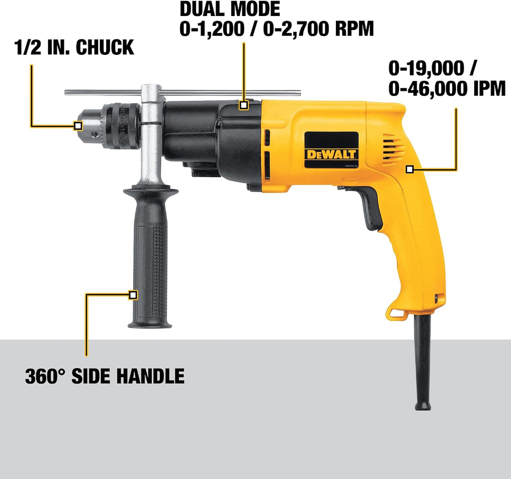 DEWALT Hammer Drill, 1/2-Inch, 7.8 -Amp (DW505K)