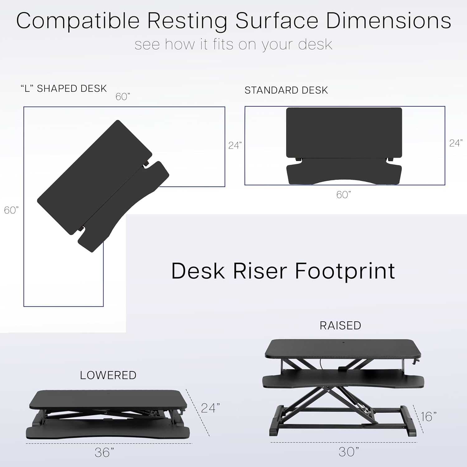 VIVO 36 inch Desk Converter, K Series, Height Adjustable Sit to Stand Riser, Dual Monitor and Laptop Workstation with Wide Keyboard Tray, Rustic Vintage Brown Top, Black Frame, DESK-V036KN