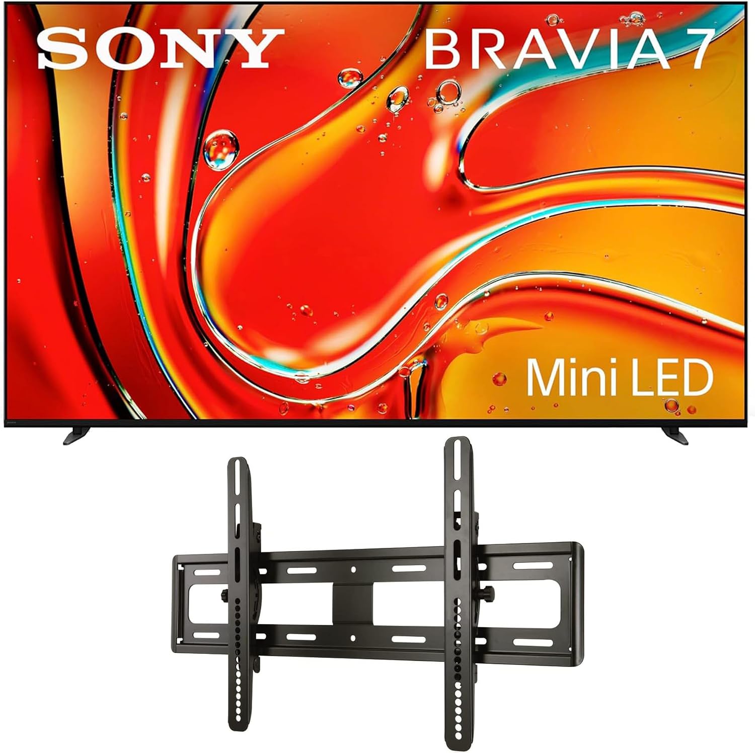 Sony K75XR70 75 Inch 4K Bravia LCD Mini LED Full Array HDR Google TV with a Sanus VMPL50A-B1 Tilting Wall Mount for 32-85 Inch Flat Screen TVs (2024)