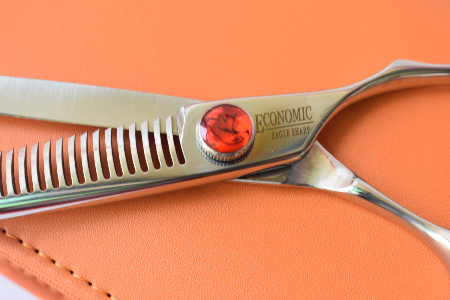 Professional 6.0-inch Shears Cutting &Thinning Scissors Kit Convex Edge Hairdressing Scissors Set 440C Steel Stainless Japanese Process with Free Fine Orange Leather Case