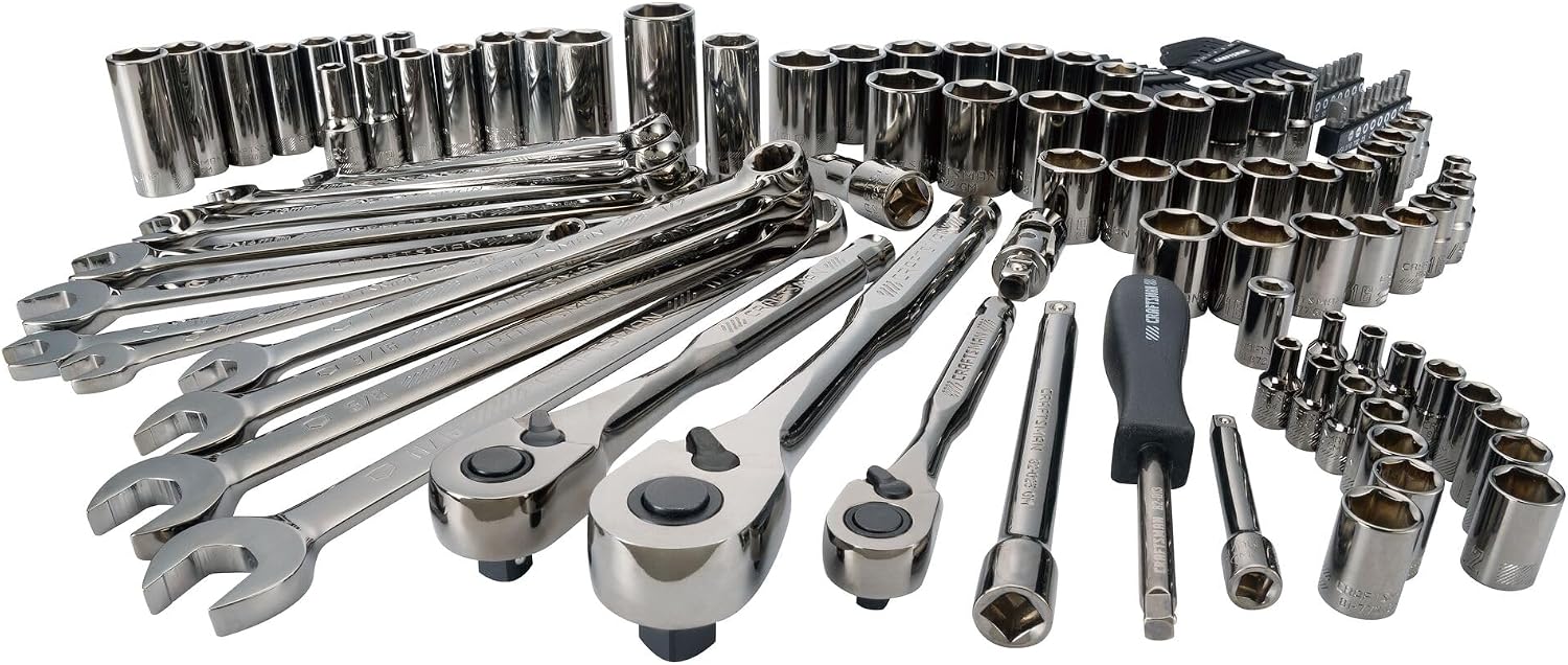 CRAFTSMAN Mechanics Tool Set, 1/4' & 3/8' & 1/2' Drive, SAE/Metric, 121 Piece (CMMT12033)