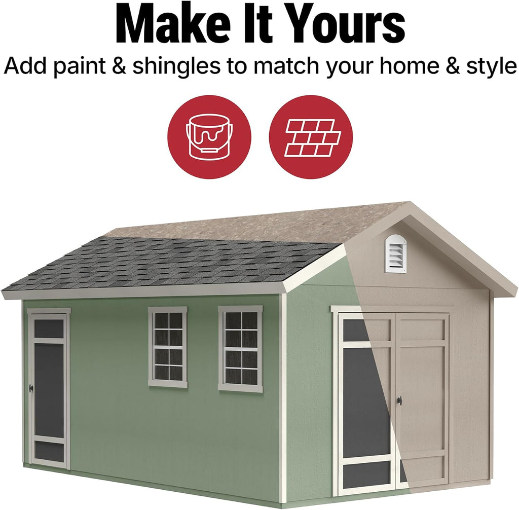 Handy Home Products Fairfax 10x12 DIY Wooden Storage Shed