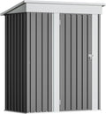 Devoko Outdoor Storage Shed 5 x 3 FT Lockable Metal Garden Shed Steel Anti-Corrosion Storage House with Single Lockable Door for Backyard Outdoor Patio (Gray)