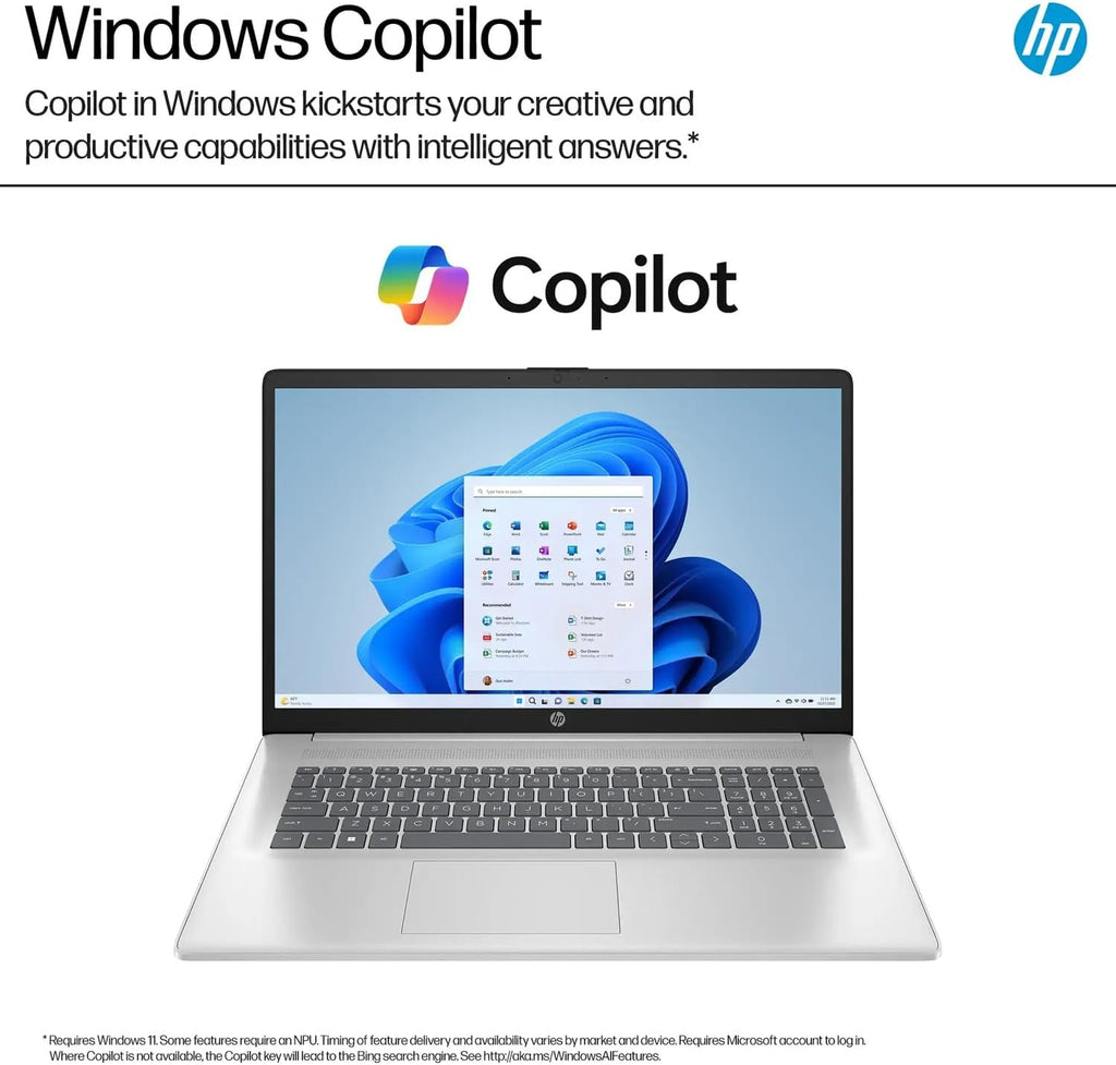 HP 2025 17 inch Laptop Business, 17.3' IPS FHD Display, AMD Ryzen 5 Processor (Beats i7-1165G7), 16GB RAM, 512GB SSD, WiFi 6, Copilot, w/Accessory, with 2019 Lifetime Office, Windows 11 Home