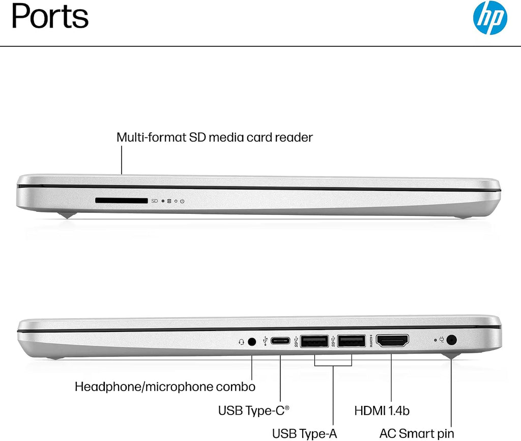 HP 14' Laptop Computer 2025-2026 Business Student, Copilot AI, Lifetime Office, 4-Core Intel CPU, 8GB RAM, 628GB Storage (128GB UFS +500GB Ext), Wi-Fi 6, 10+ Hrs, MarxsolAccessory, Win 11 Pro, Silver