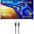 SONY K55XR80M2 55 Inch Bravia 8 QD-OLED 4K HDR Google TV with an Austere 7S-8KHD2-2.5M VII Series 2.5m Premium Braided 8K HDMI Cable (2025)