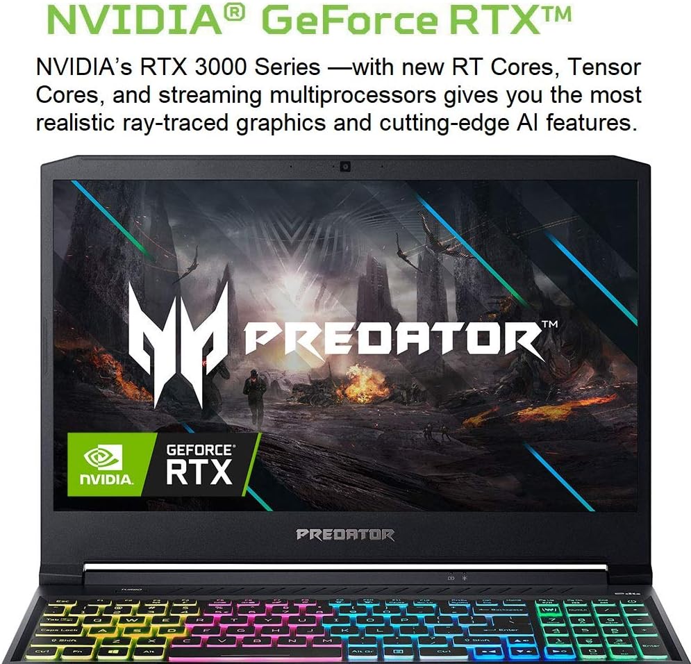 Acer Predator Helios 300 Gaming Laptop, Intel i7-10750H, NVIDIA GeForce RTX 3060 Laptop GPU, 15.6' Full HD 144Hz 3ms IPS Display, 16GB DDR4, 512GB NVMe SSD, WiFi 6, RGB Keyboard, PH315-53-71HN