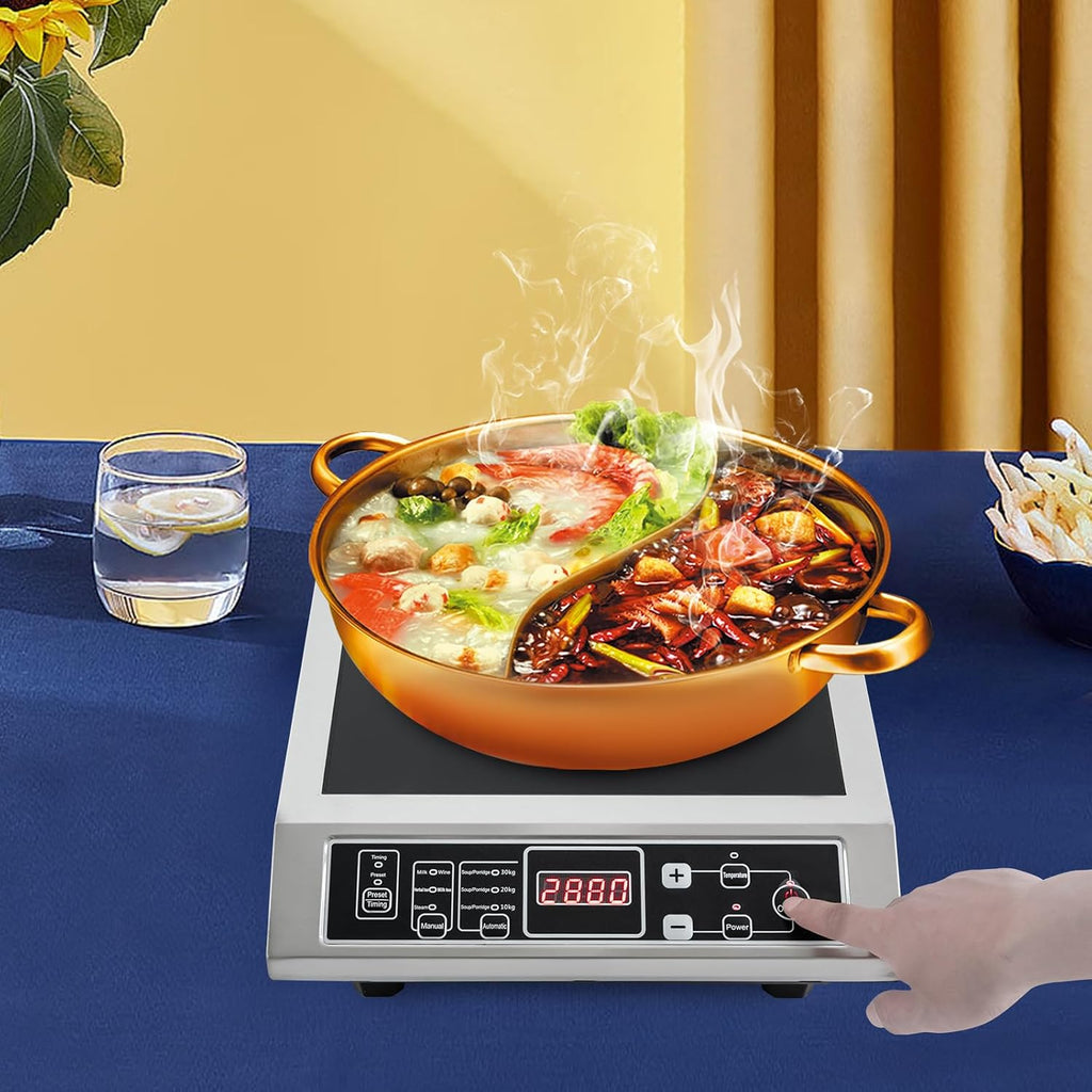 Induction Cooker, Portable Induction Cooktop, Professional Countertop Induction Cooktop, Powerful Electric Induction Burner, Countertop Electric Stove for Home Kitchens