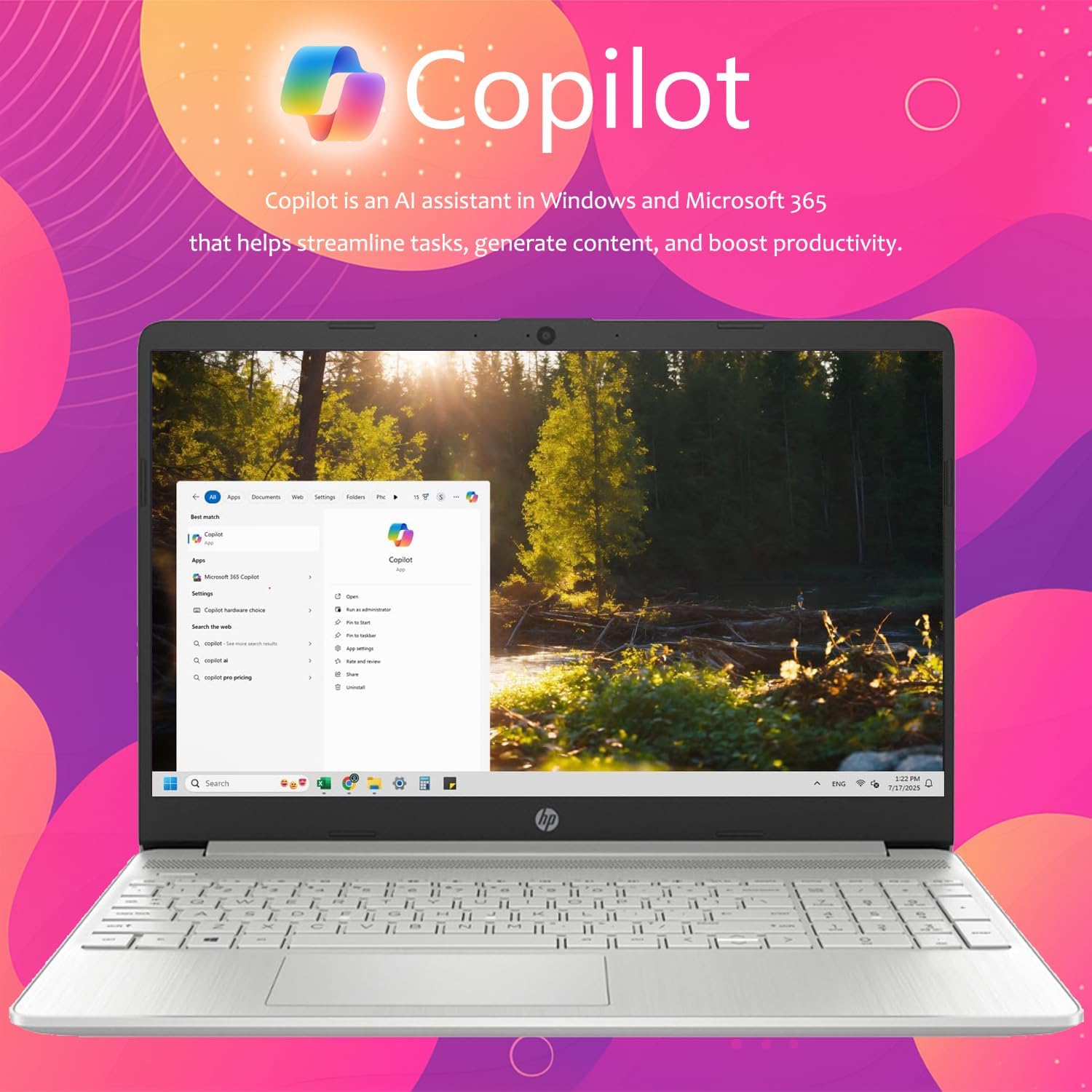 HP 15 Laptop for School, Work & Home • 15.6' FHD 1080p IPS Display • Powerful Intel Processor • 16GB RAM • 1TB SSD • Microsoft Office • Copilot AI • Windows 11 Pro • SD Card Reader • HDMI