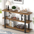 FOLUBAN Sofa Table, Wood Entryway Table with Storage Shelves for Living Room, Modern Console Tables for Hallway, Entrance, or Behind Couch, Rustic Brown, 47 Inch
