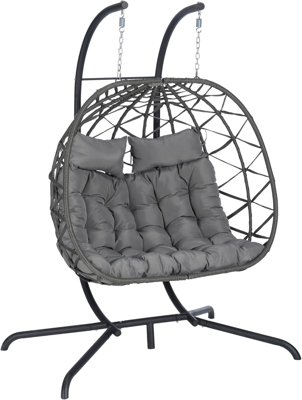 Lazy Daze Hammocks 2 Person Outdoor Rattan Hanging Chair Patio Wicker Egg Chair