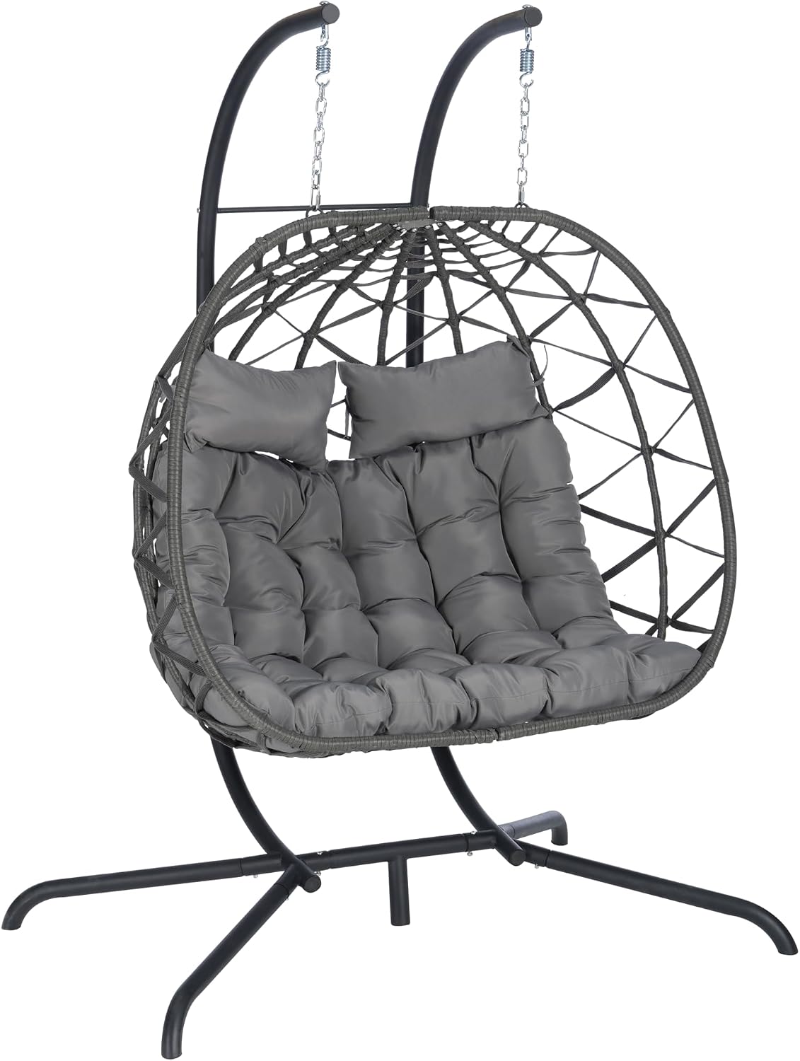 Lazy Daze Hammocks 2 Person Outdoor Rattan Hanging Chair Patio Wicker Egg Chair
