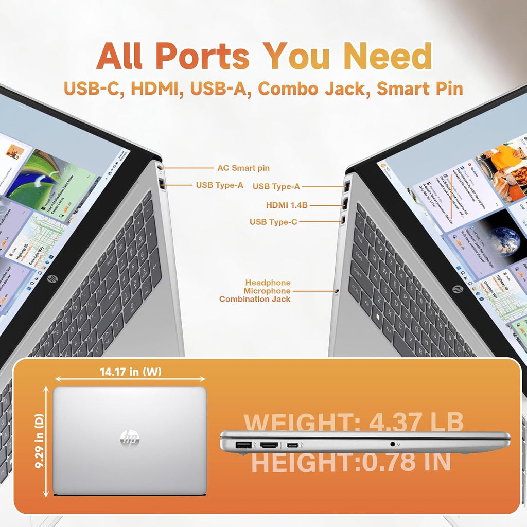 HP 15.6' Touch Screen Laptop 2026, 13th Gen Intel i3-1315U(Up to 4.5GHz), 15.6 inch Anti-Glare Display, Wins 11 Pro, Wi-Fi 6, AI Copilot for Business & School, Patented KB Kit (16GB RAM | 512GB SSD)