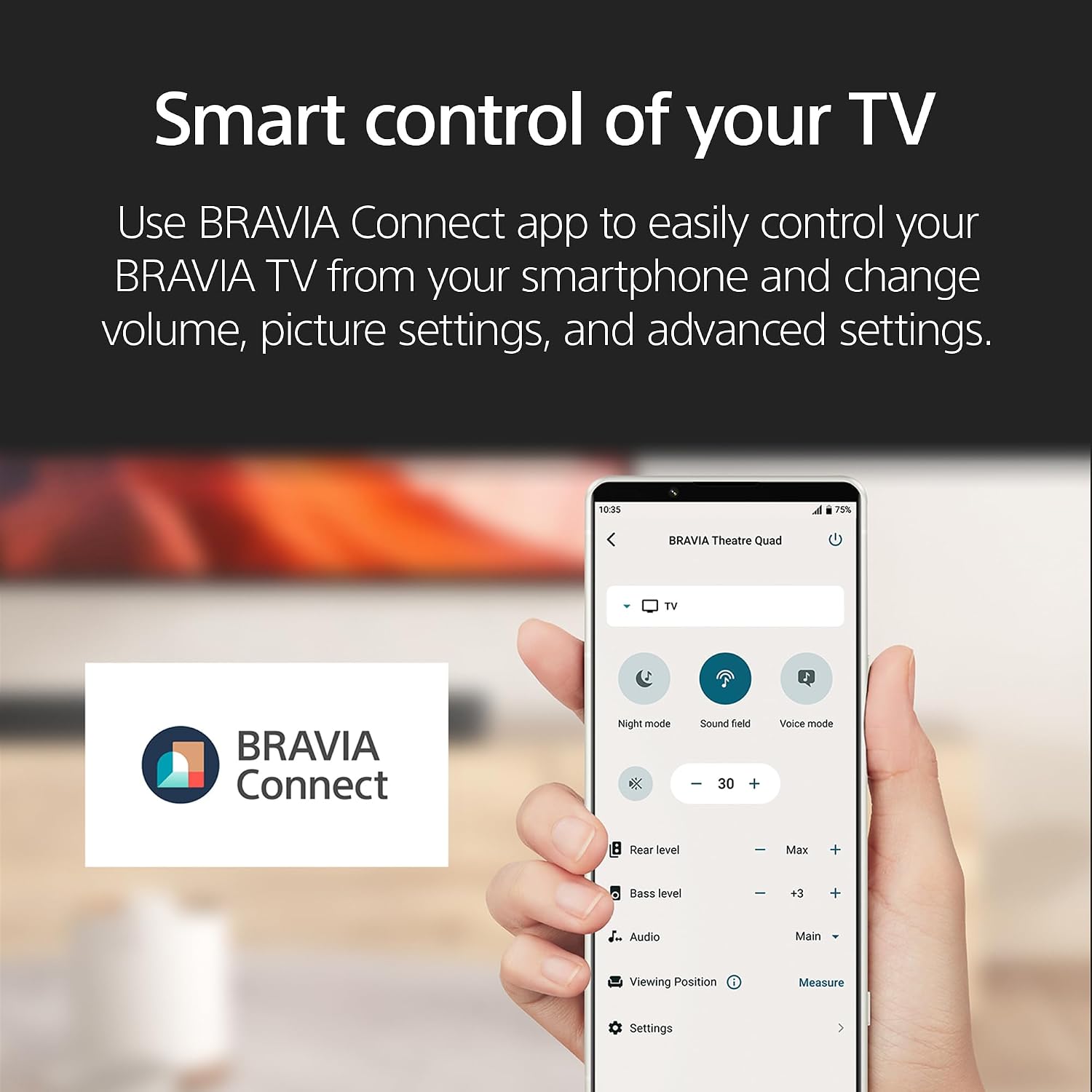 Sony K75XR70 75 Inch 4K Bravia LCD Mini LED Full Array HDR Google TV with an AudioQuest Cinnamon 48 2.25M 8K-10K 48Gbps HDMI Digital Cable - 7.5ft (2024)