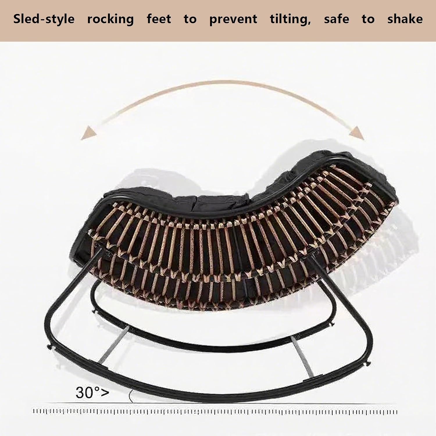 Rocking Chair with Cushion, Oversized Egg Chair Indoor Outdoor, All-Weather Lounge Rocker for Patio, Balcony, Garden(A,2 Chair)