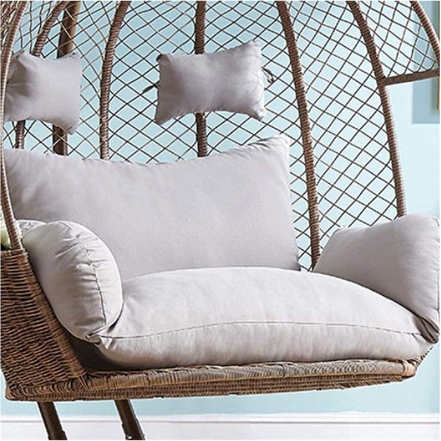 Garden Patio Rattan Swing Chair Cushion, Thicken Hanging Wicker Chair Rocking Chair Cushion/Hanging Egg Swing Chair Double Seat Cushion, Removable and Washable Furniture Decoration Cushion