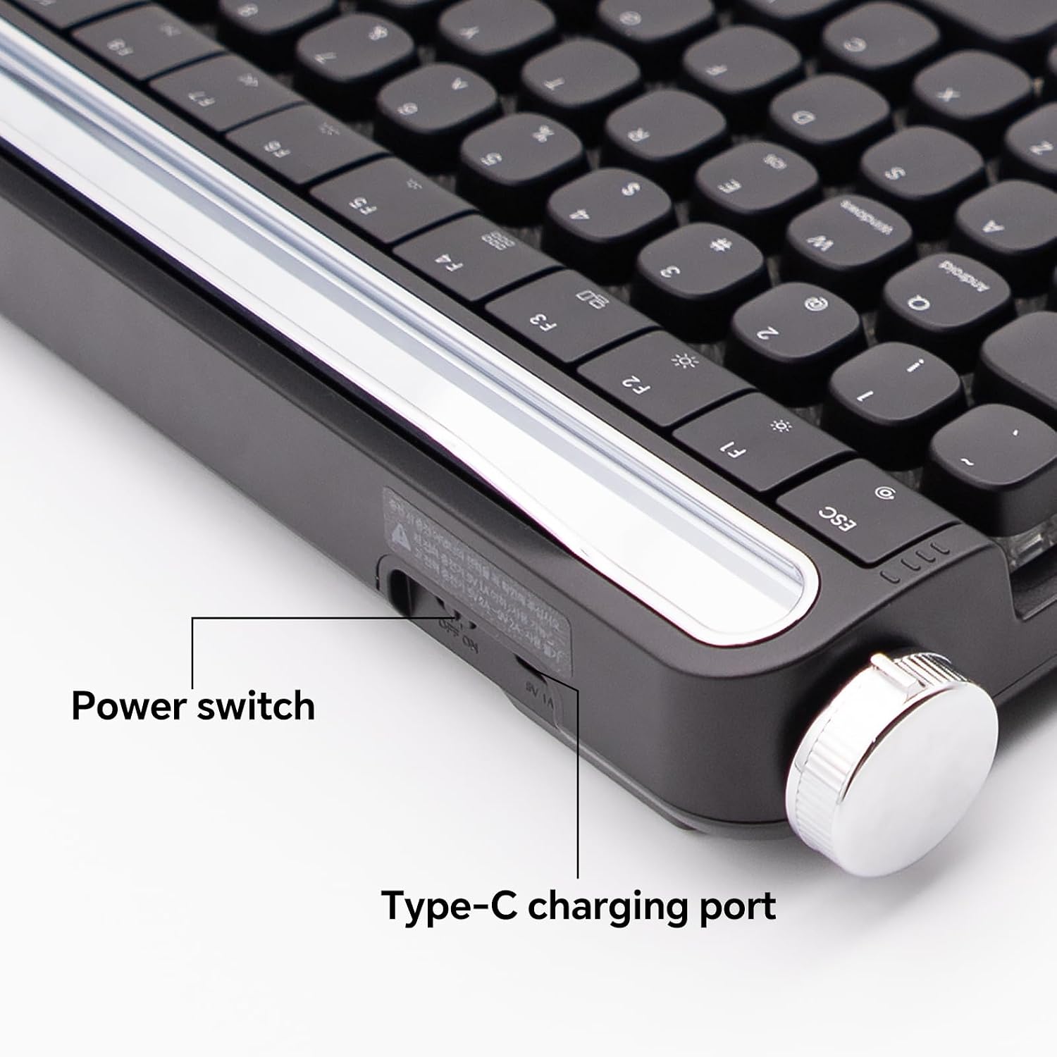 Retro Typewriter Mechanical Keyboard with Tablet Stand, 100 Keys LED Backlit, ABS+PBT Keycaps, Wired/Bluetooth, Blue Switch, Compatible with Windows/Mac/iOS/Android (Black)