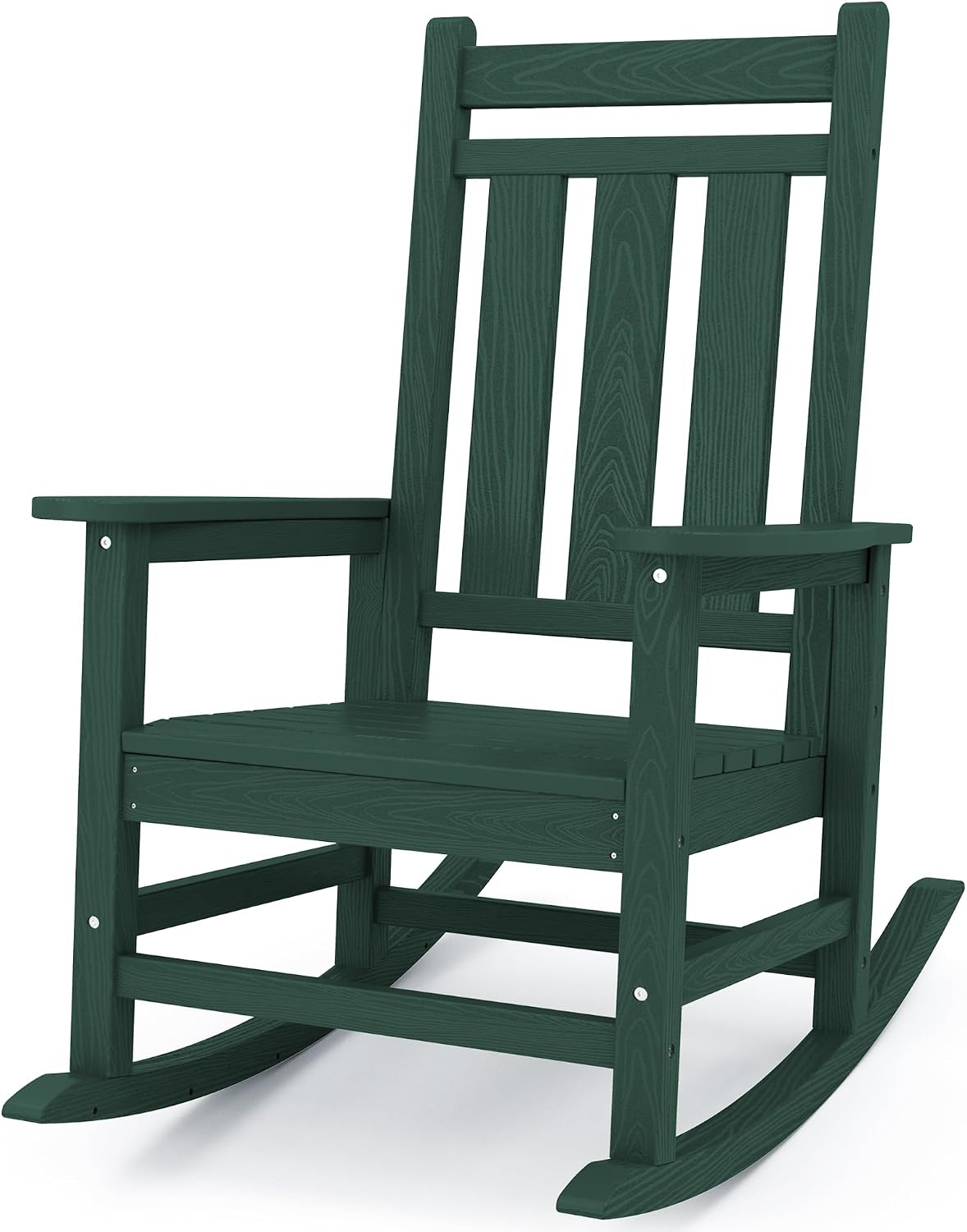 KINGYES Oversized Outdoor Rocking Chair, All-Weather Patio Rocking Chairs for Porch, HDPE Outdoor Patio Rockers with High Back & Wide Seat for Garden, Lawn, Green