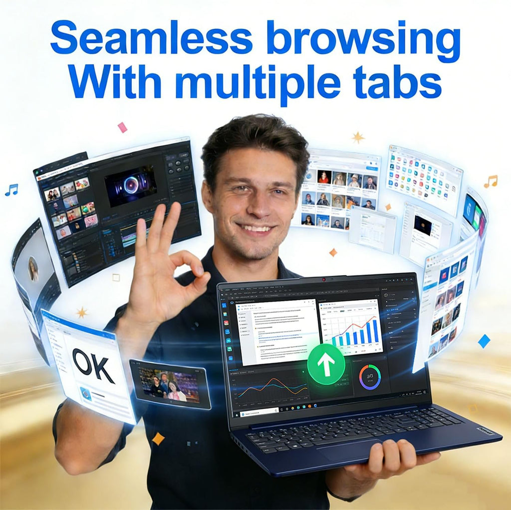 IdeaPad Slim • 15.6' Business Laptop with Microsoft 365 Included • 12GB DDR4RAM • 1.2TB Storage (256GB SSD + 1TB OneDrive) • Intel 4 Core • Privacy Shutter • Dolby Audio • Copilot AI • Windows 11