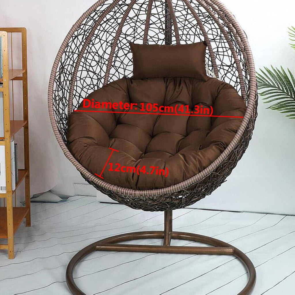 Large Rattan Rocking Chair with Cushions, Stylish Indoor/Outdoor Wicker Hanging Hammock, Elegant Garden Patio Seating - Noble Purple Color