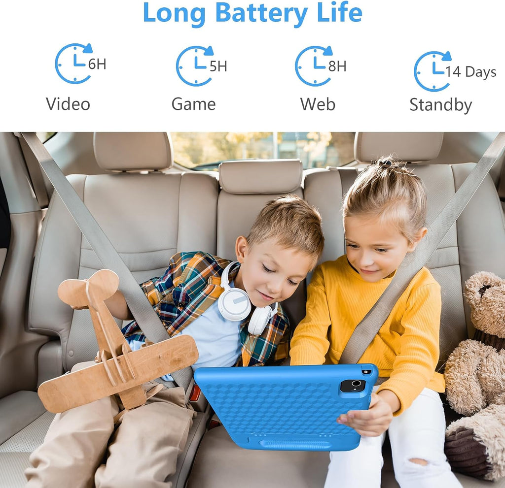 JREN Tablet for Kids｜10 Inch 64GB Android 14｜Octa-core｜64GB｜WiFi ｜Bluetooth｜Parental Control｜Kids Content｜Children Tabletas Blue