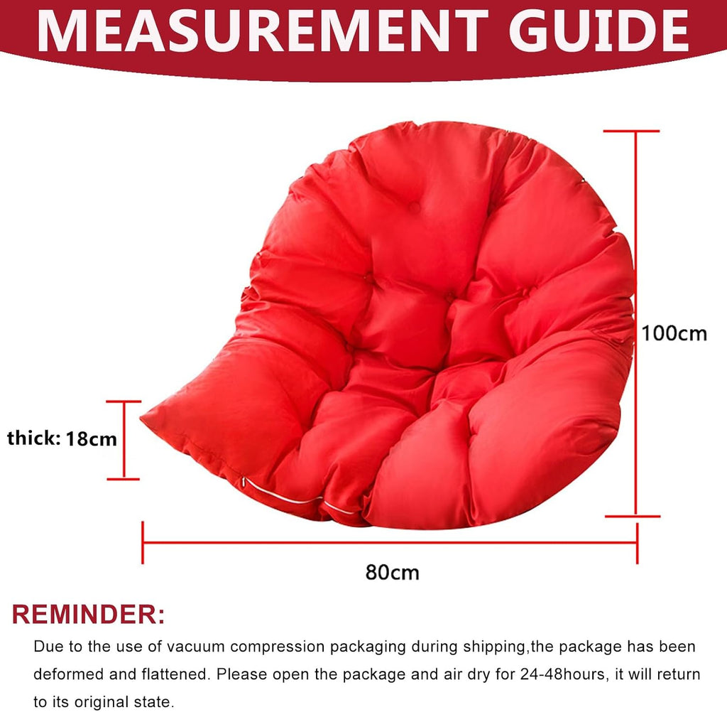 SUCADA Waterproof Swing Egg Chair Cushion Hanging Basket Cushion Thickened Soft Egg Chair Pad Garden Indoor Outdoor Patio Seat Cushion for Rattan Chair(H11)