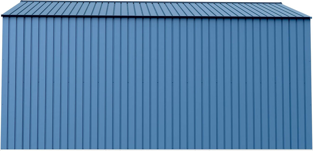 Arrow Shed Elite 14' x 14' Tall Outdoor Steel Storage Shed with High Gable and Lockable Doors Storage Building, Blue Grey