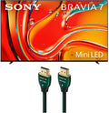 Sony K65XR70 65 Inch 4K Bravia LCD Mini LED Full Array HDR Google TV with an AudioQuest Forest HDM48FOR225 2.25M 48G 8K-10K HDMI Digital Cable (2024)