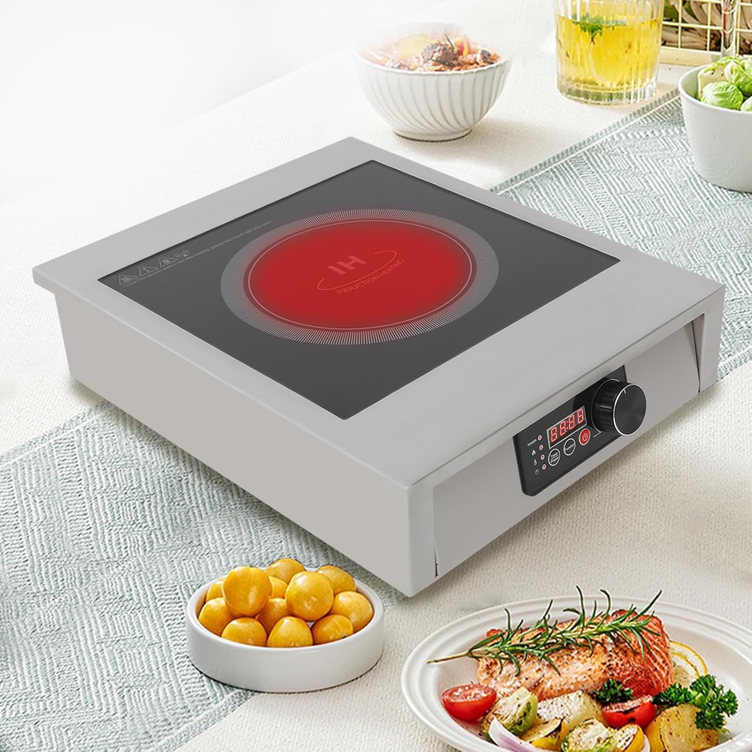 Commercial Induction Cooktop, 110V Induction Cooktop, Portable Induction Cooktop With LED Display,For Home Kitchens, Backyard Cooking, Motorhomes