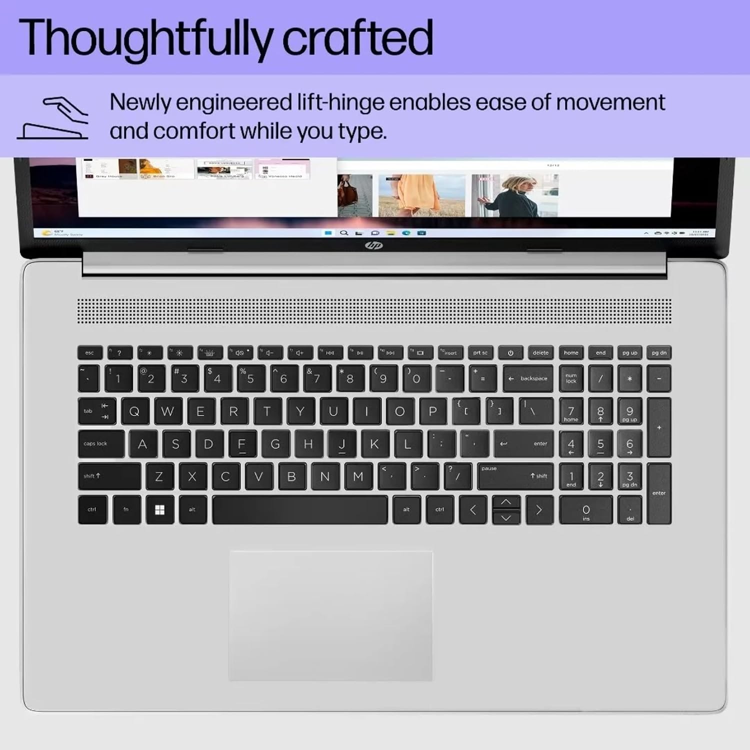 HP 17.3' Touchcreen Laptop - Backlit KB and Fingerprint Reader - Intel 13th 10-Core i5-16GB RAM, 512GB SSD - Win 11 Home and Microsoft 365 Web w/o Mouse