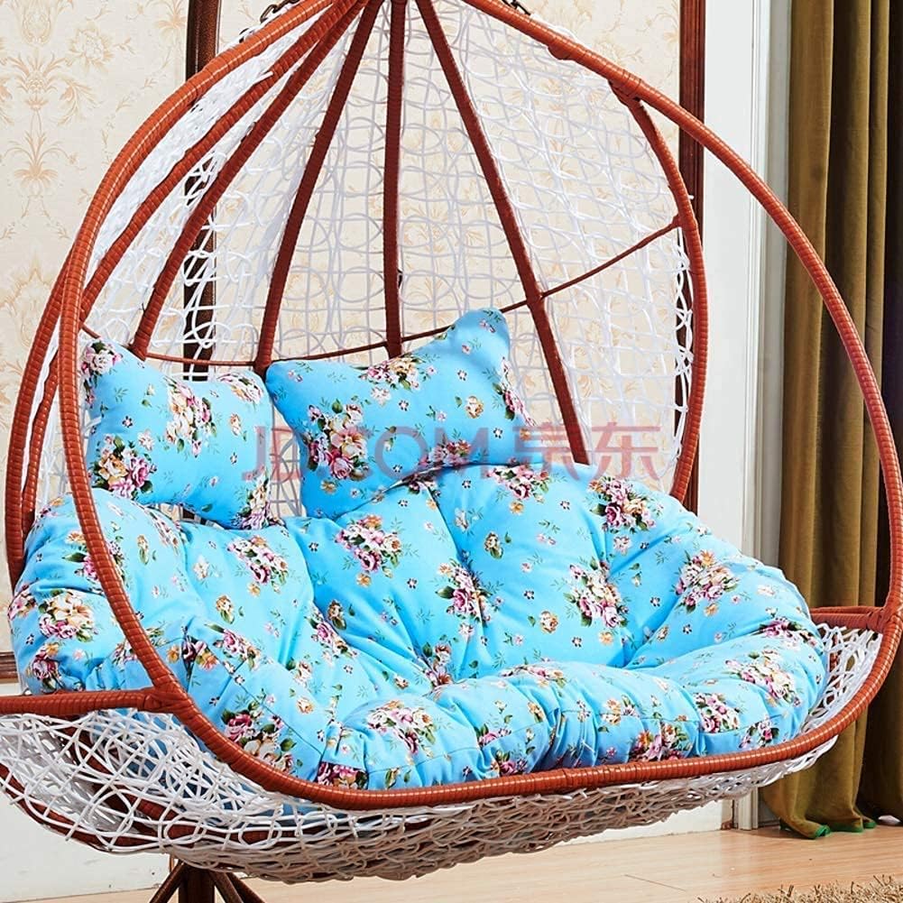 WEIGE Rocking Chair Cushion.Thick 2-Person Seater.Egg nest Basket Hanging Egg Hammock seat Cushion Removable Washable.not Standing.no Chair C 140x110cm (55x43inch)