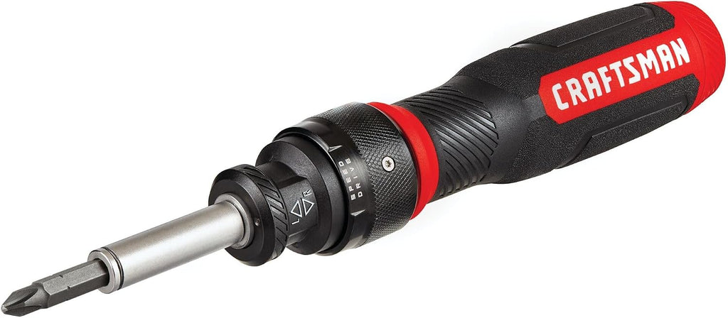 CRAFTSMAN Ratcheting Screwdriver,SpeedDrive,2' Double Ended Bits Included,Handle Holds Up To 6 Bits (CMHT68129),(Pack of 4)