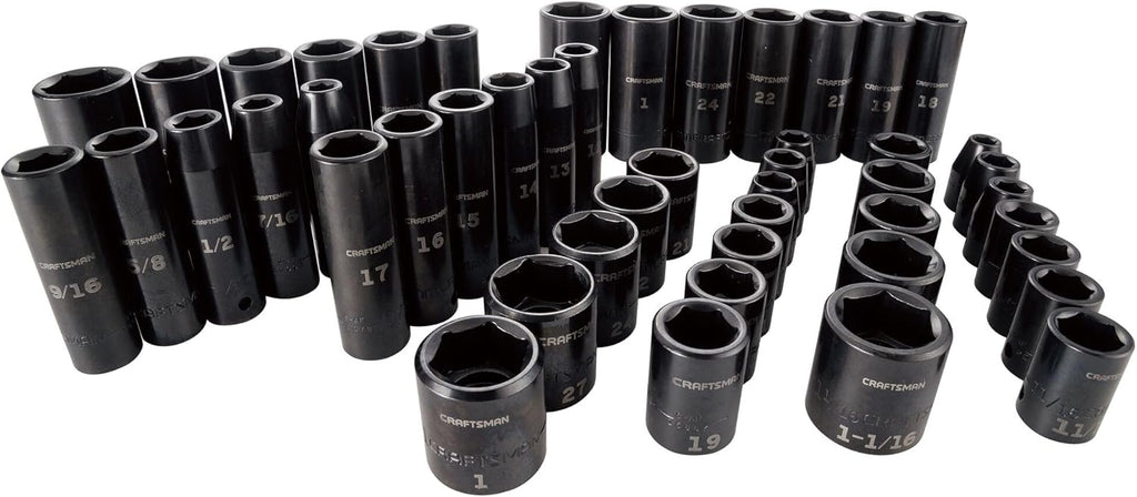 CRAFTSMAN Deep Impact Socket Set, SAE, 1/2-Inch, 48-Piece (CMMT16548)
