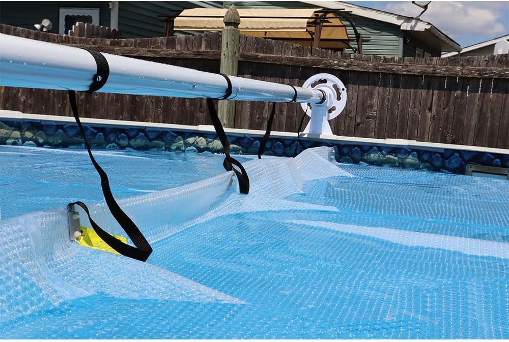 Sun2Solar Solar Cover Reel System for Round or Oval Above-Ground Swimming Pools | Fits Pools up to 21 ft Wide Without Decking | Easy One-Person Reel Operation