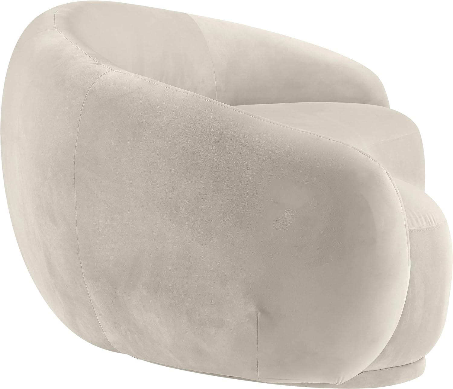 Meridian Furniture 44044Cream-S Emery Collection Modern | Contemporary Sofa with Ultra Luxe Cream 460 GSM Velvet, Solid Eucalyptus Wood Inner Frame, 95' W x 45.5' D x 31' H, Cream